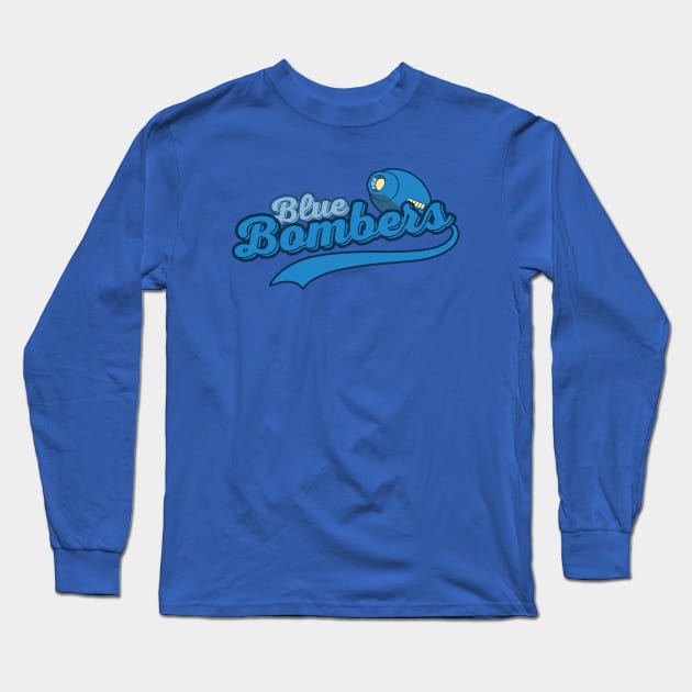 Blue Bomber Long Sleeve T-Shirt by TheHookshot